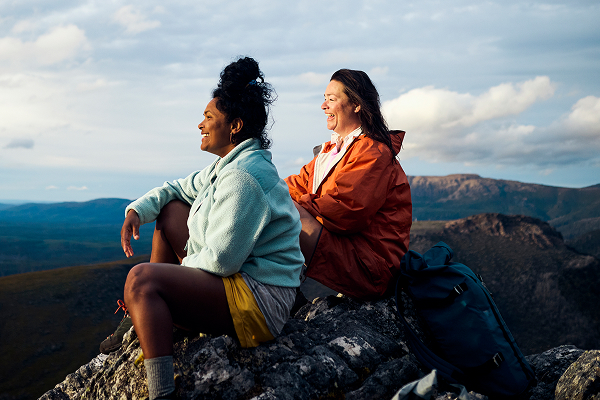 Image of two women hiking