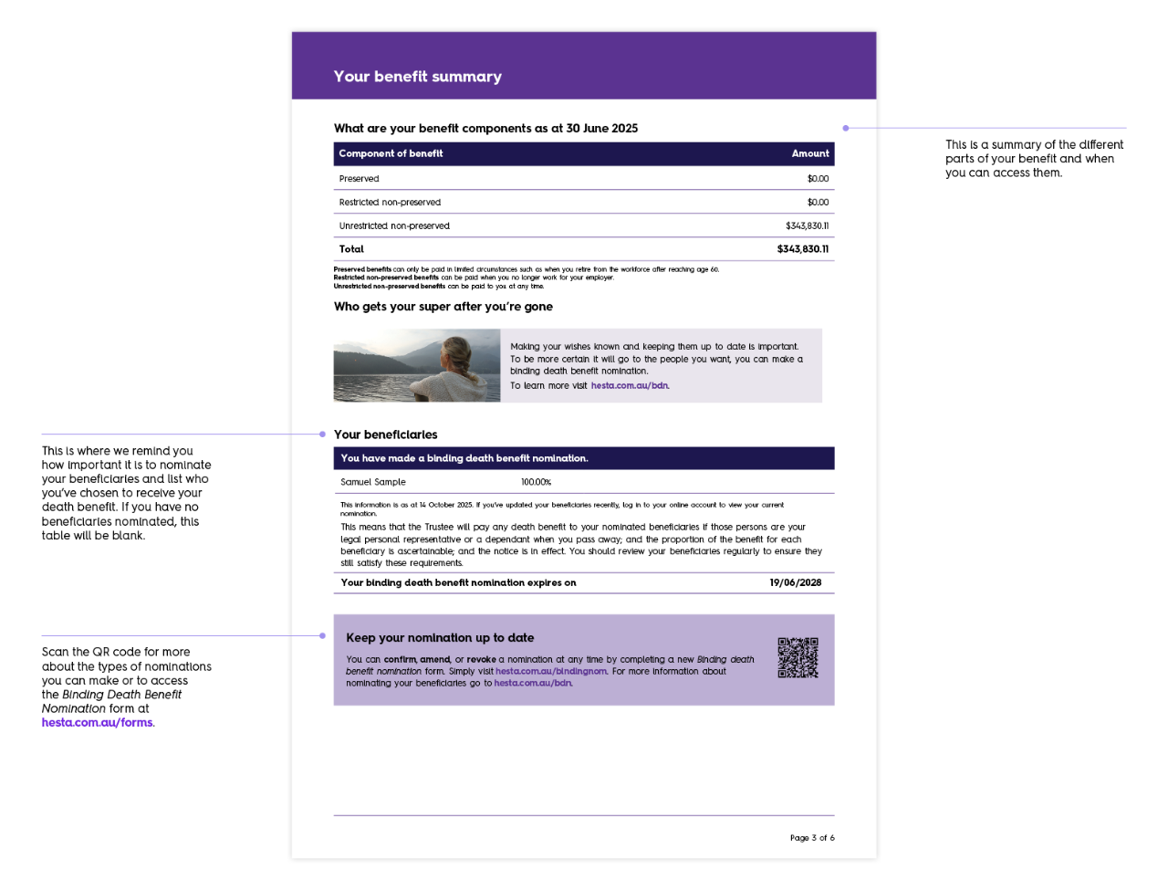 Income Stream sample statement - page 3