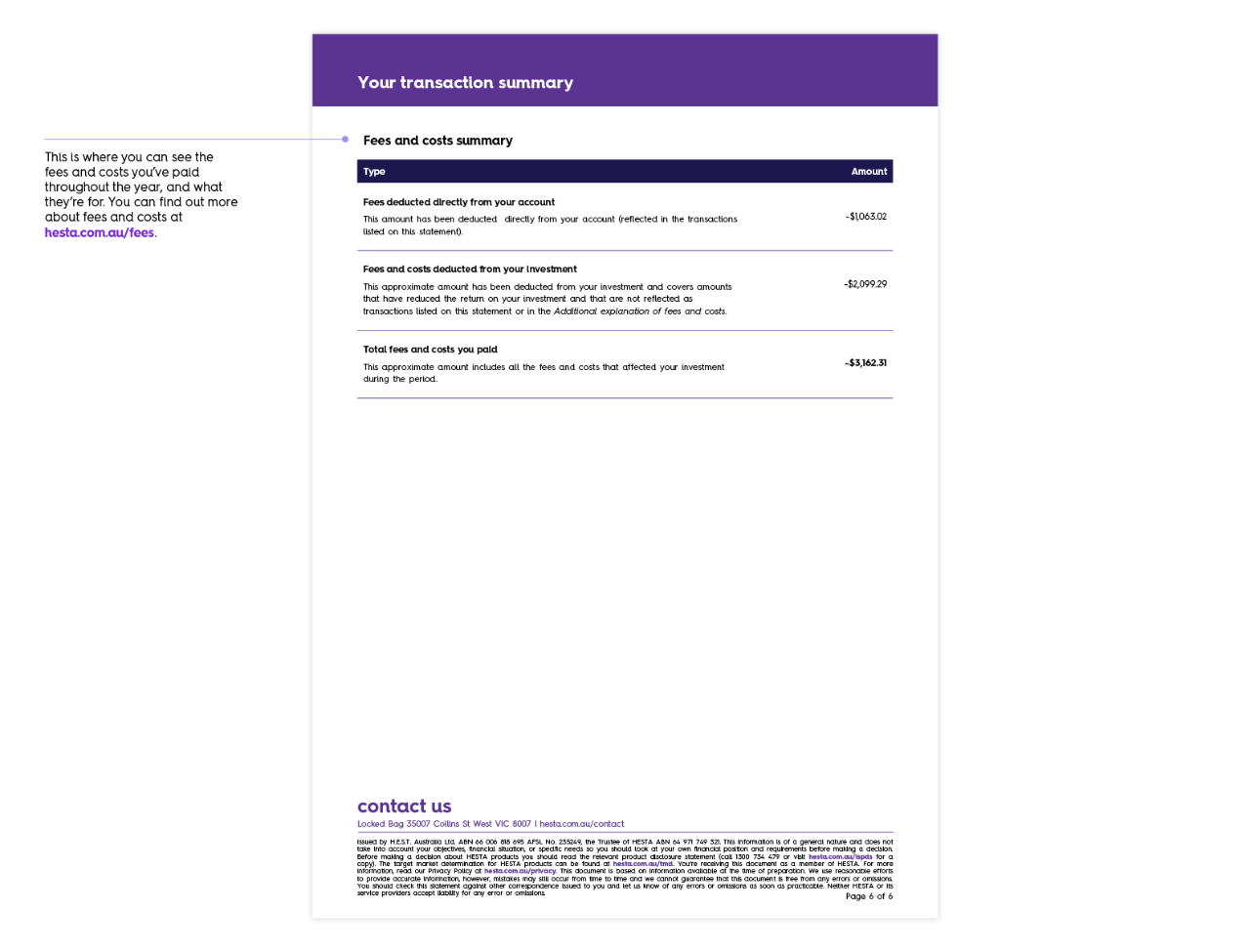 How to read your Income Stream statement